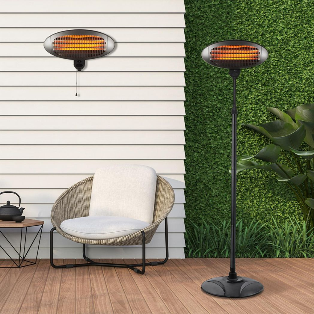 Debonair Adjustable Height Waterproof Quartz Patio Heater, 3 Heat Settings – Indoor & Outdoor Warmth
