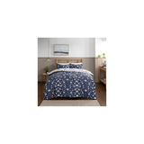 Sleepdown Floral Damask Reversible Double Duvet Cover Set with 2 Pillowcases – Essential Bedding, Blue