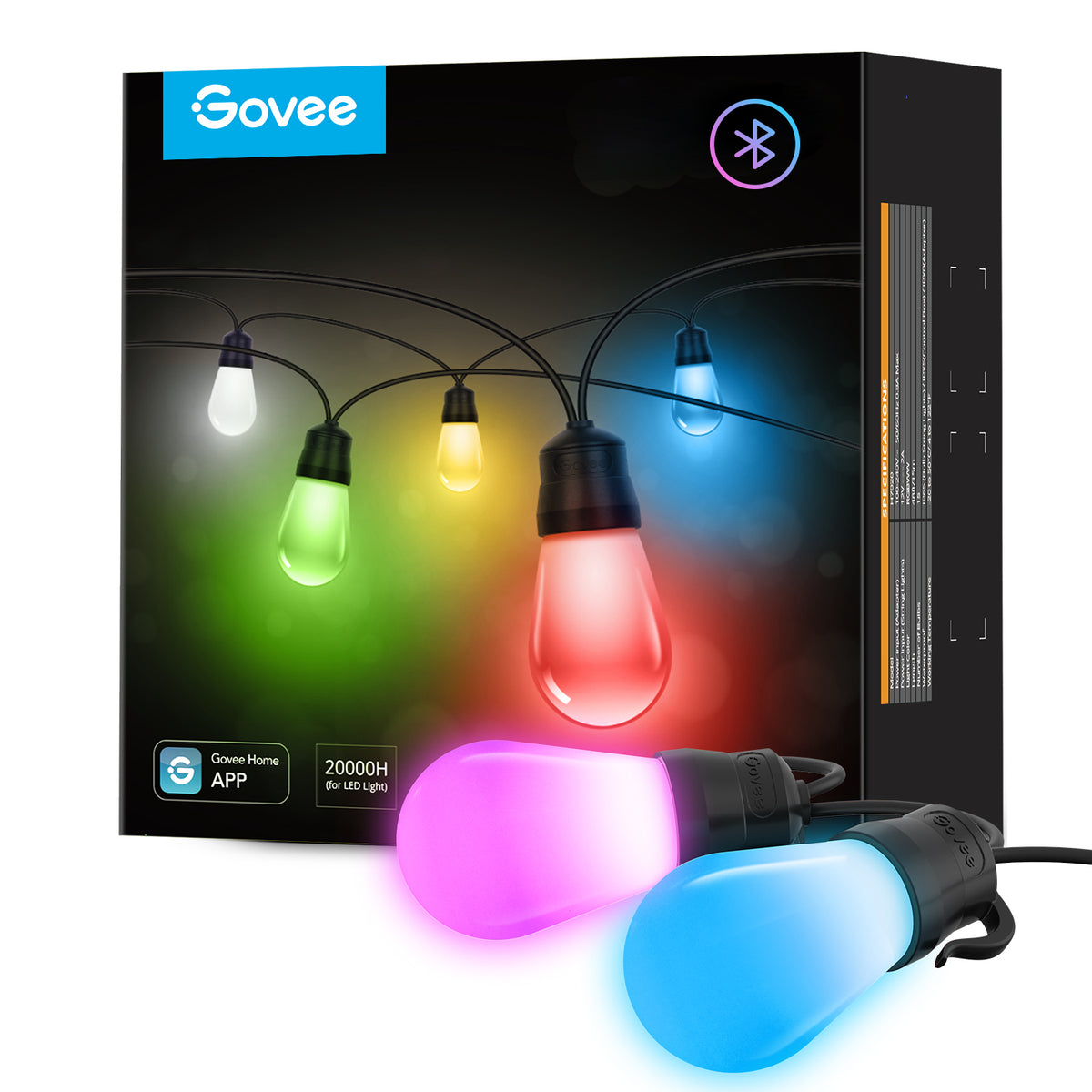 Govee RGBIC Smart Outdoor Lights 15m – Colour Changing, Dimmable, App & Voice Control, Weather Resistant