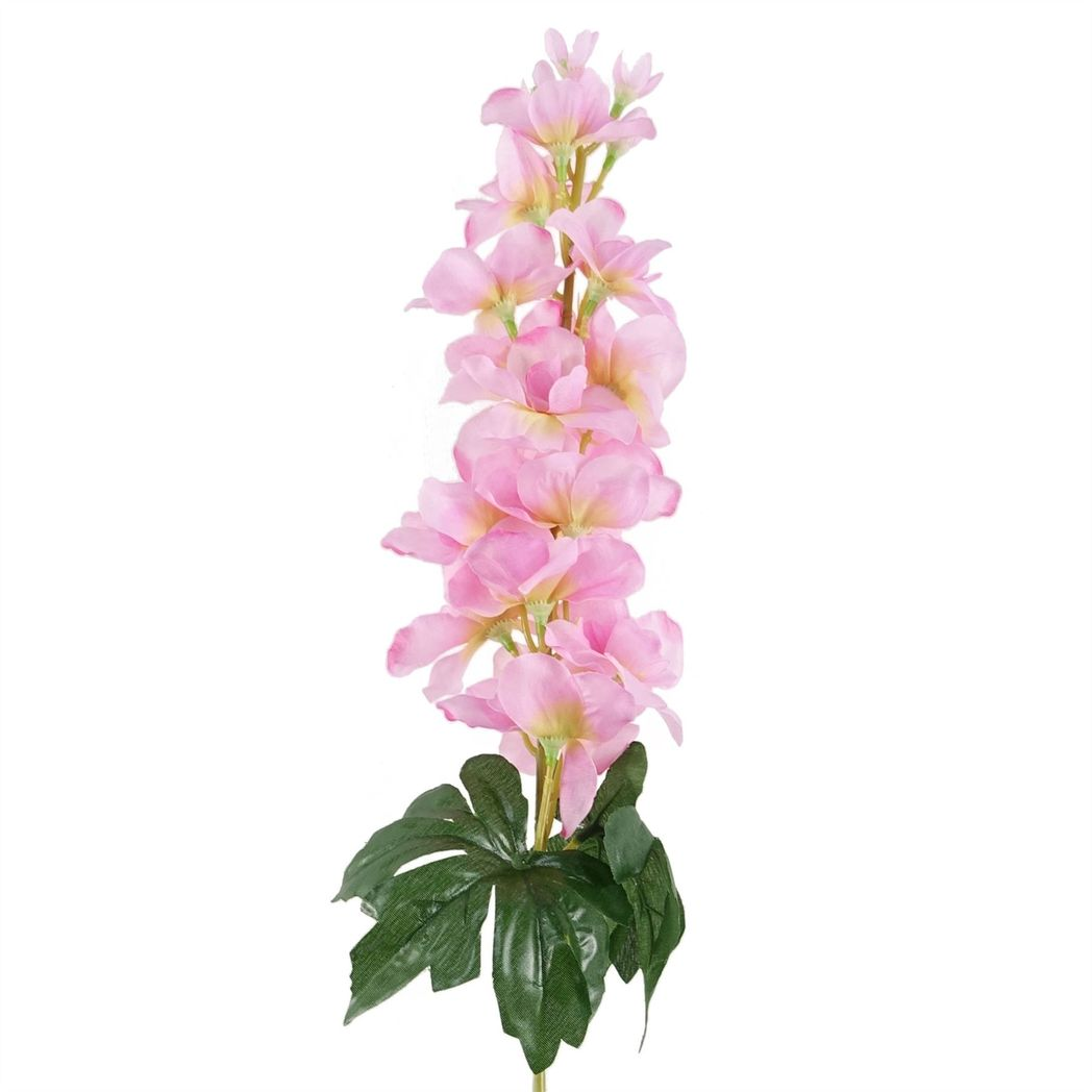 Pack of 6 Artificial Pink Delphinium Stems, 75cm with Silk Petals – Home Floral Decor