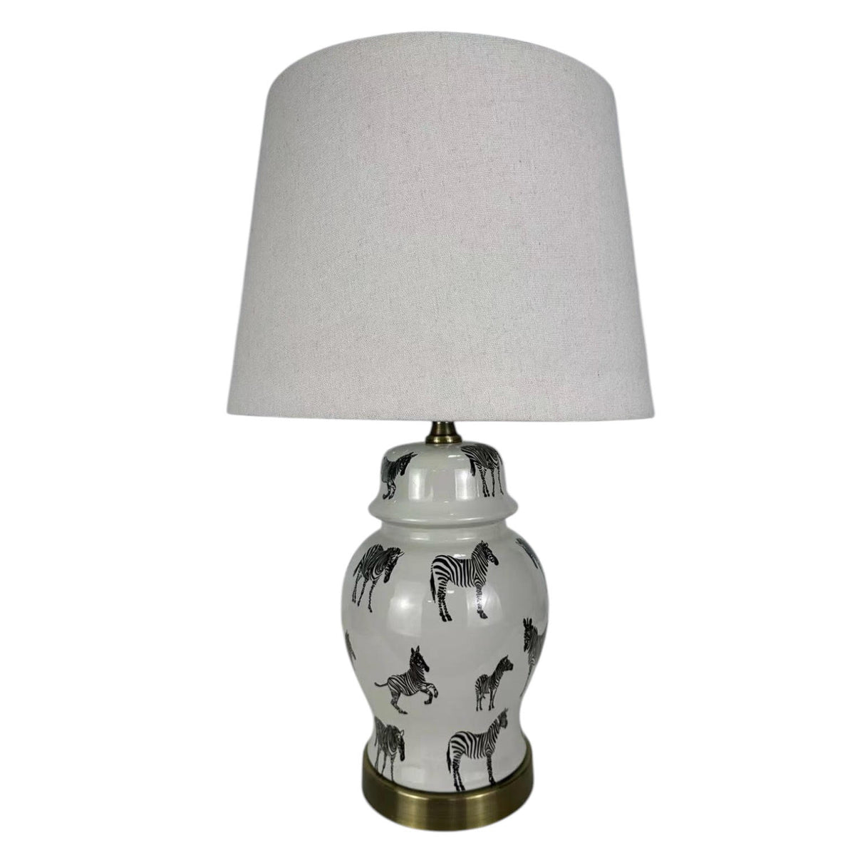 AcaciaHome Oriental Floral Ceramic Table Lamp with Drum Shade – Decal Patterns, Soft Ambient Lighting