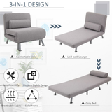 Grey Armless Chair Bed suede fabric close-up