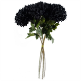 Leaf Design UK Pack of 6 Extra Large Reflex Chrysanthemum Artificial Stems – 75cm Silk Flowers, Black