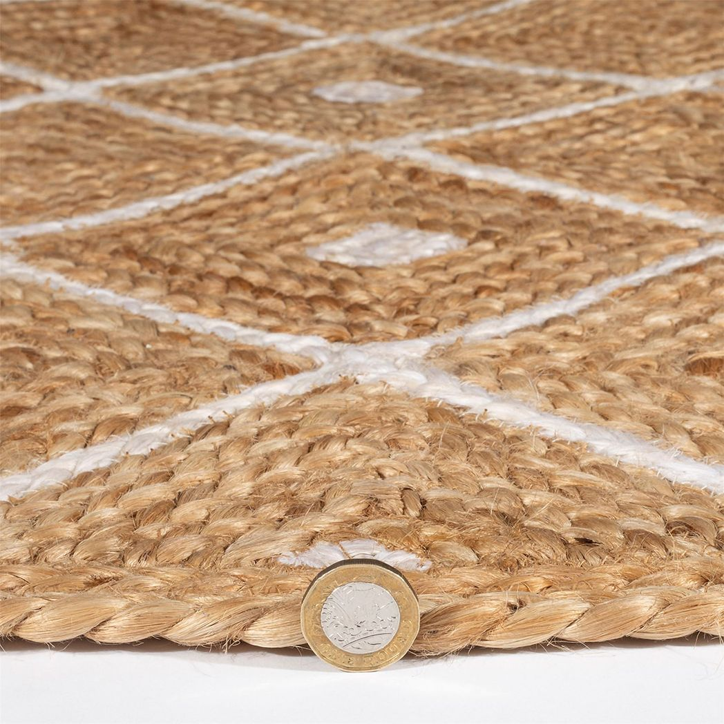 Prestbury Diamond Handbraided 120x170cm Natural Rug