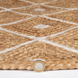 Prestbury Diamond Handbraided 120x170cm Natural Rug