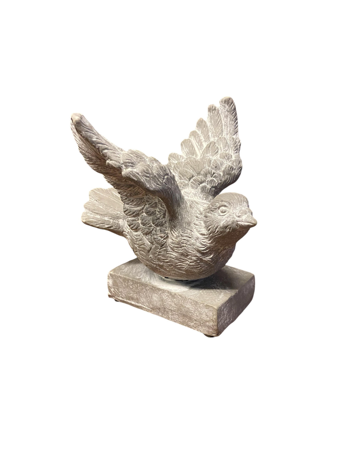 Stone-Look Resin Bird Garden Ornament on Base, 13cm – Decorative Figurine for Home or Office