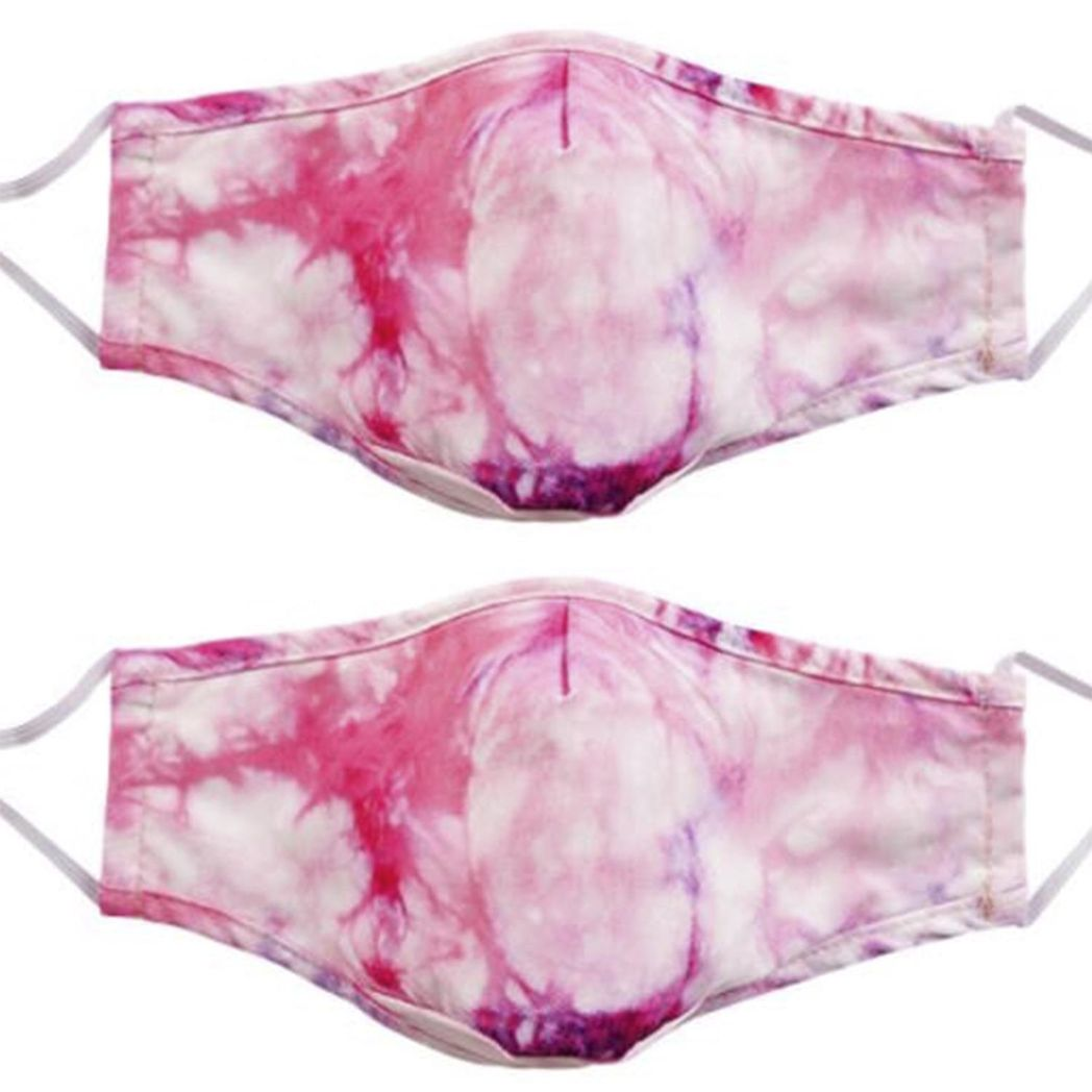 Termin8 Adult Tie-Dye Three Layer Face Mask – Lightweight, Reusable, Hand-Dyed, Pink