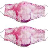 Termin8 Adult Tie-Dye Three Layer Face Mask – Lightweight, Reusable, Hand-Dyed, Pink