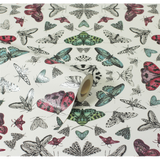 Arthouse Glitter Bug Wallpaper with Multi-Coloured Bugs & Butterflies – Playful Kaleidoscope Design, White