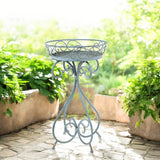 AcaciaHome 70cm Round Metal Plant Pot Holder Table Frame with Patina Finish – Indoor & Outdoor Garden Decor