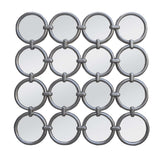 118 x 118cm Silver Frame Wall Mirror – Handcrafted Hand Finished Design with Hanging Hook