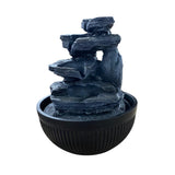 Water Feature Indoor Outdoor LED Fountain with Pump – Polyresin Waterfall Garden Decor, Golden Waterfall
