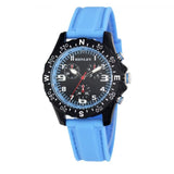 Henley Ladies Round Sports Watch – Matt Black Dial, Blue Silicone Strap