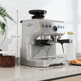 HOMCOM 15 Bar Espresso Machine with Bean Grinder & Steam Wand – Cup Warmer, Silver