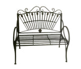 Decorative Metal Garden Bench, 108cm – Blue and Gold Finish, Easy Assembly