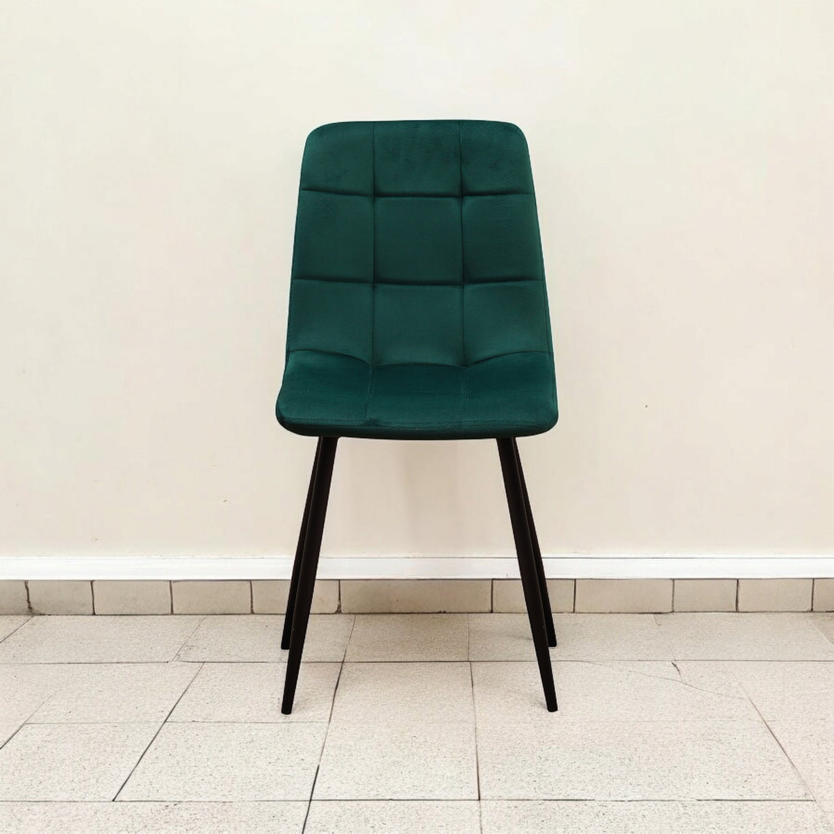 AcaciaHome Velvet Padded Dining Chair with Metal Legs