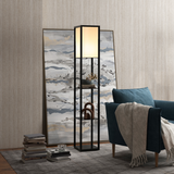 HOMCOM Shelf Floor Lamp with 4-Tier Open Shelves – Living Room & Bedroom Lighting, 160cm, Black & White