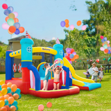 Kids Inflatable Bouncy Castle with Slide, Pool, Trampoline & Climbing Wall – Includes Electric Blower