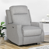 HOMCOM Electric Fabric Recliner Armchair with USB Port & Retractable Footrest – Grey