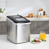 HOMCOM Portable Countertop Ice Maker with 9 Bullet-Shaped Cubes per Cycle – No Plumbing Required, Black