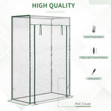 Mini Walk-in Greenhouse with Galvanised Steel Frame & Zipped Roll-up Door – Tall Narrow Plant Shelter