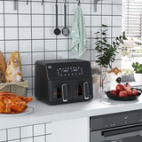 Dual Basket Air Fryer 8L, 2500W with 8 Presets, Timer & Cookbook – Family-Size Healthy Cooking