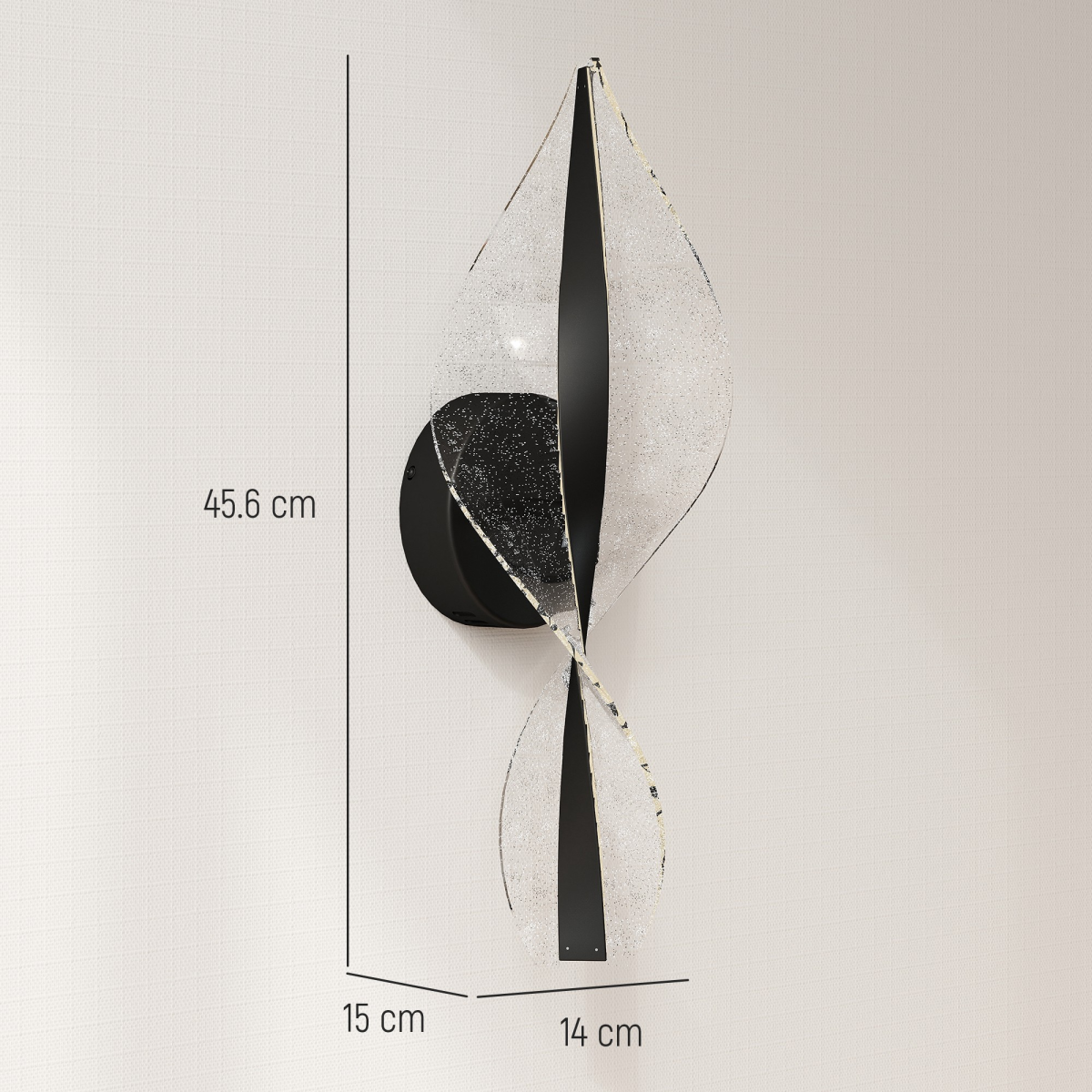 Modern LED Outdoor Wall Light with Spiral Design, IP65 Waterproof, 3 Colour Temperatures – Black Wall Sconce