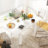 HOMCOM Extendable High Gloss Dining Table for 4–6 with Flip Centre Leaf – Extends 120–160cm, White