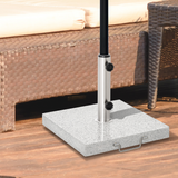 Outsunny 25kg Marble Umbrella Base with Wheels & Handle – Stabilising Parasol Stand, Hemp Grey