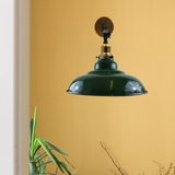LEDSone Green Metal Shade Adjustable Swing Arm Wall Light – Industrial Loft Style Wall Sconce, Bulb Included