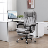 Vinsetto 6-Point Vibration Massage Office Chair with Heating & Remote – Microfibre Swivel Chair, Grey