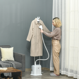 HOMCOM Upright Garment Steamer with 1.7L Removable Tank – 45-Second Heat-Up, White