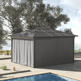 Outsunny 3 x 3m Gazebo Replacement Sidewall Set with Hooks & C-Rings – 4 Panels, Light Grey