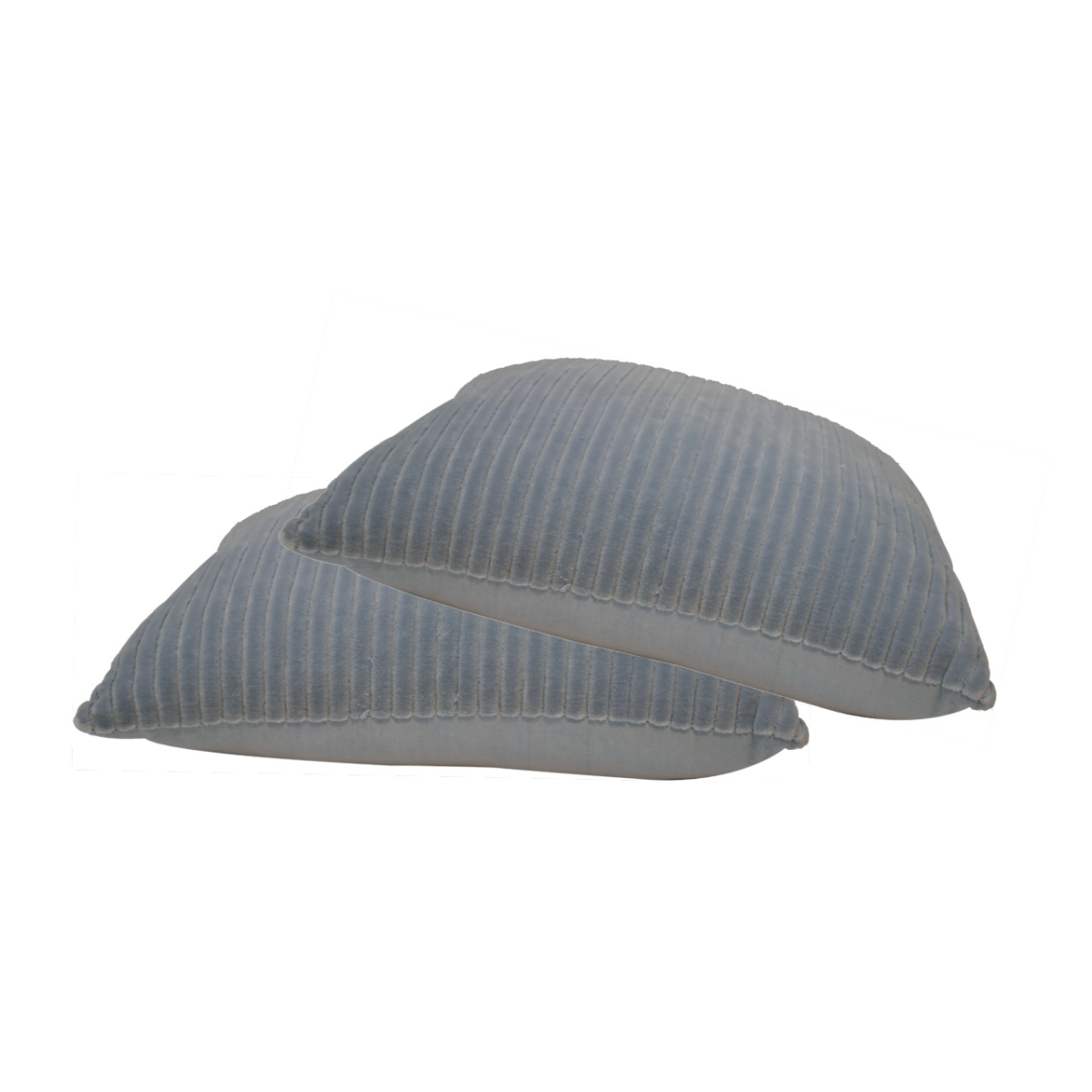 Artisan Furniture Ribbed Cushion Set of 2 – 100% Cotton Scandi-Style Sofa & Bed Cushions, Grey