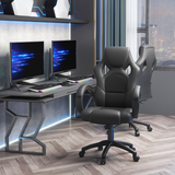 Vinsetto Executive Racing Gaming Chair with Adjustable Height and 360° Swivel – PU Leather Desk Chair, Black