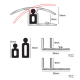 Genesis 40mm Aluminium Adjustable Height Door Threshold Strip with Easy Clip TTG Pivots – Carpet to Wood, Laminate & Tile