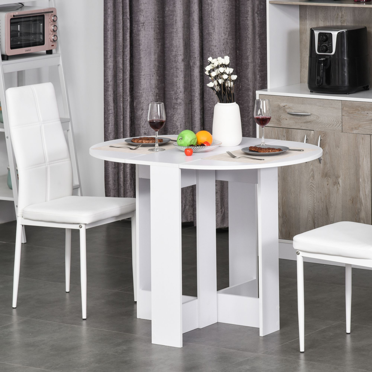 HOMCOM Folding Drop Leaf Dining Table – Space-Saving Kitchen Bar & Console Table for Small Spaces