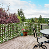 Outsunny 2-Piece Artificial Eucalyptus Hedge Trellis Screen, 4m², 2 x 1m Panels – Garden Privacy, Green