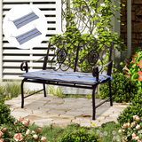 2 Piece Striped Patio Bench Swing Chair Cushion Set, 120 x 50cm – Double Seat Garden Cushions, Blue