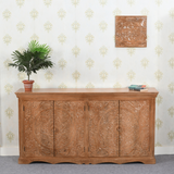 Artwork Carved Solid Mango Wood XL Sideboard – Handcrafted Statement Storage with Detailed Carving