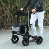 HOMCOM Rollator Walker with Padded Seat, Backrest & All-Terrain Wheels – Folding Mobility Aid with Storage Bag