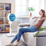 HOMCOM Air Circulator Fan with 3 Speeds, 3 Modes, Oscillation & Tilt – Height Adjustable, Black/White