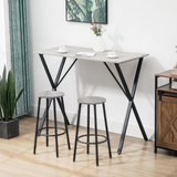 HOMCOM 120cm Rectangular Breakfast Bar Table for 4 with Steel Legs and Adjustable Feet – Kitchen Dining Table