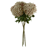 Leaf Extra Large Artificial Reflex Chrysanthemum Stems, Pack of 6 – Silk Petals, 75cm, Mushroom