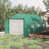 Outsunny Walk-in Garden Greenhouse 3.5 x 3 x 2m with Zippered Roll-Up Door & 6 Mesh Windows – Green