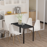 HOMCOM Modern 4-Seater Rectangular Dining Table with Tempered Glass Top – Contemporary Kitchen Table