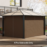 Outsunny 3 x 4m Gazebo Replacement Sidewalls, 4 Panels with Zip Doors – Polyester, Dark Brown