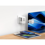 Wyeflux Universal Travel Adaptor 25W with USB-C and USB-A Ports – Worldwide Fast Charging, White