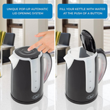 Quest Dual LED Illuminated Kettle, 1.7L 2200W with 360° Swivel Base & Boil Dry Protection – Black