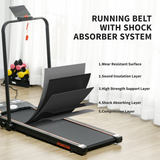 Folding Walking Treadmill with LED Display, Safety Key & Wheels – Home & Office Walking Machine, Orange